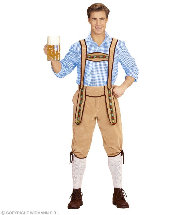 Karnevalový kostým - Oktoberfest - světle hnědé lederhosen