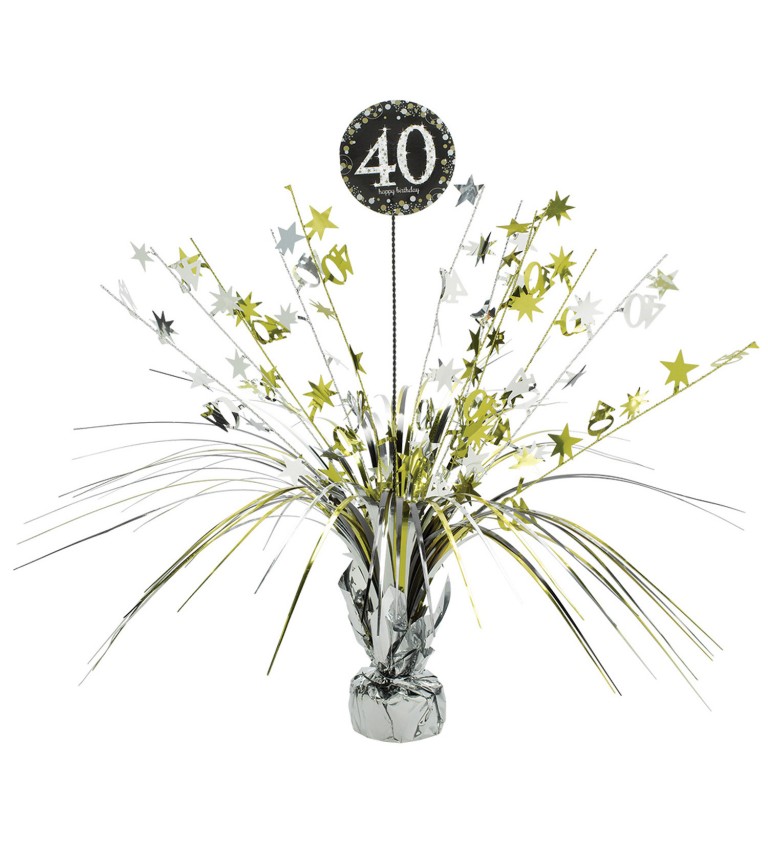 Zlato stříbrná narozeninová dekorace - 40