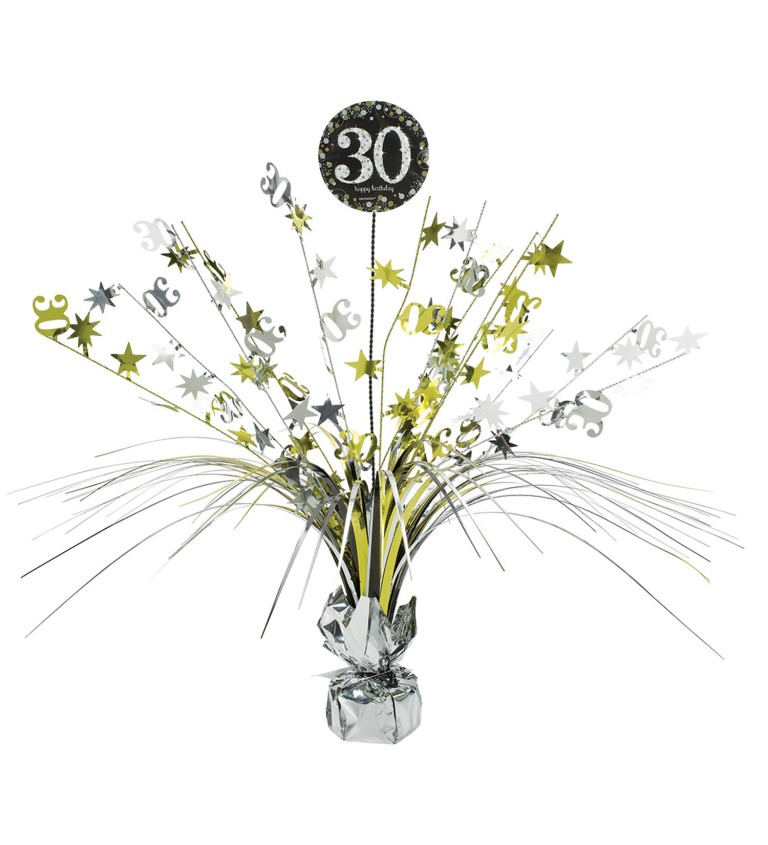 Zlato stříbrná narozeninová dekorace - 30