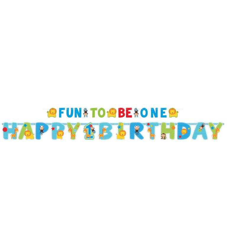 Klučičí girlanda - Happy Birthday (1 rok)