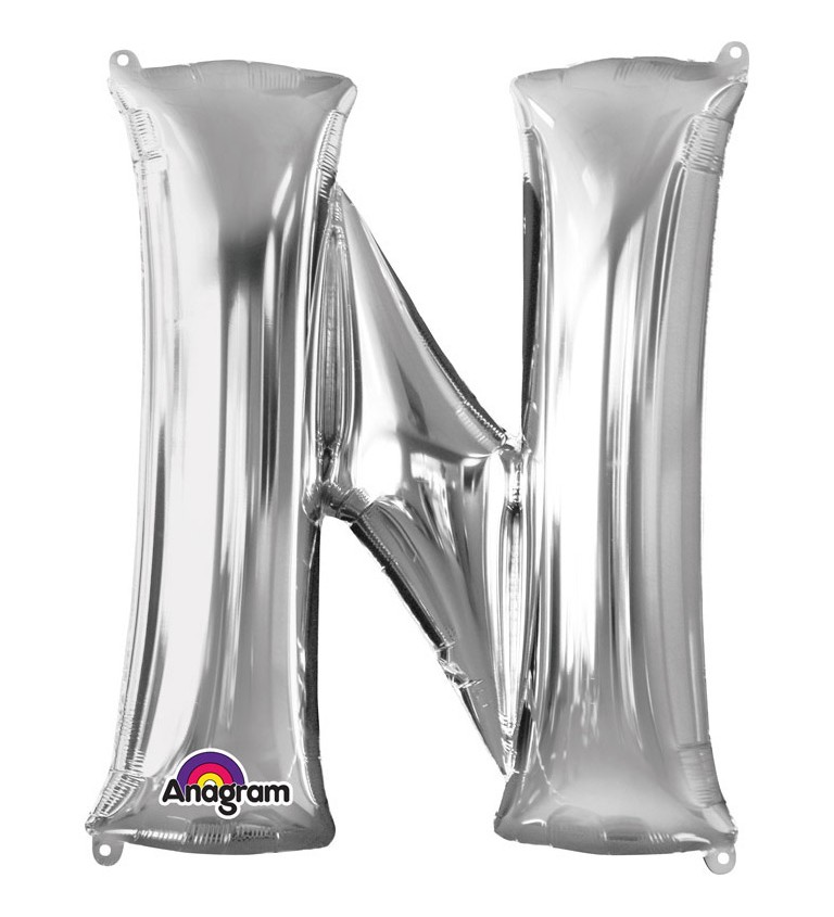 Narozeninový fóliový balónek (stříbrný) – N