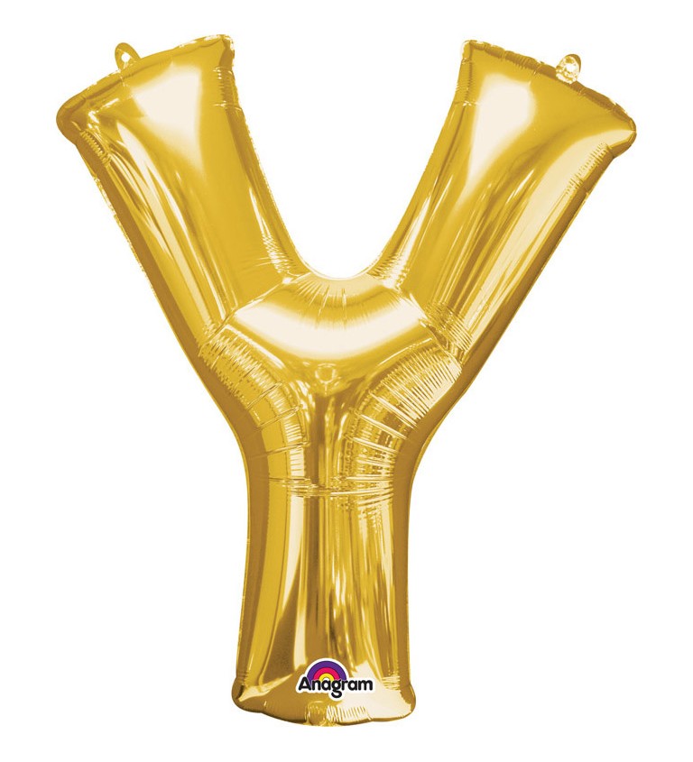 Narozeninový fóliový balónek (zlatý) – Y