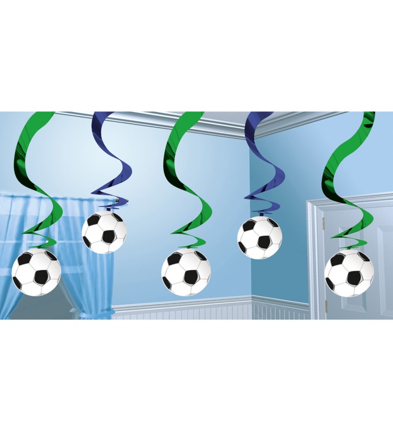 Závěsné dekorace - spirálky fotbal