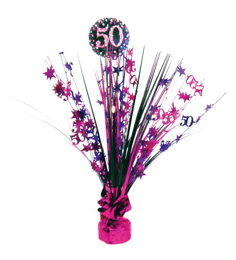 Růžová narozeninová dekorace - 50