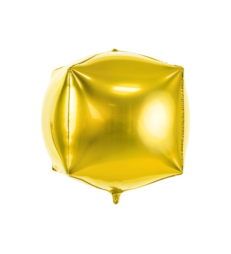 Fóliový balónek zlatá kostka