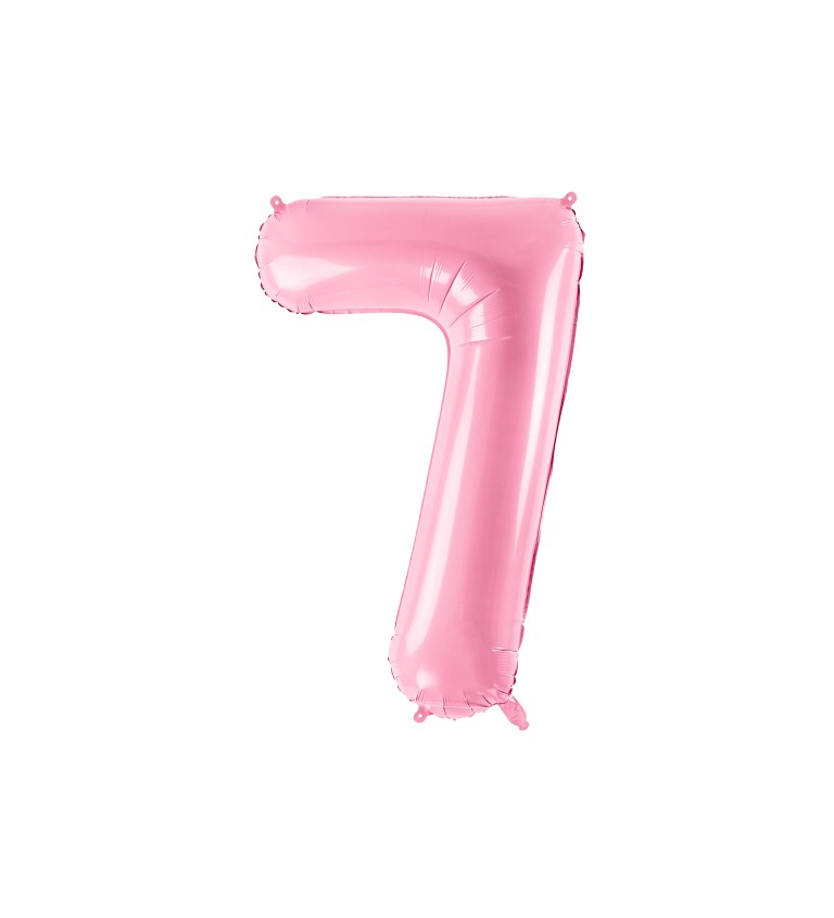 Fóliový balónek číslo 7 - světle růžový
