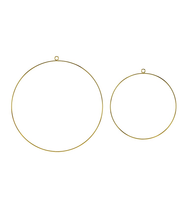 Zlaté kovové kruhy - dekorace