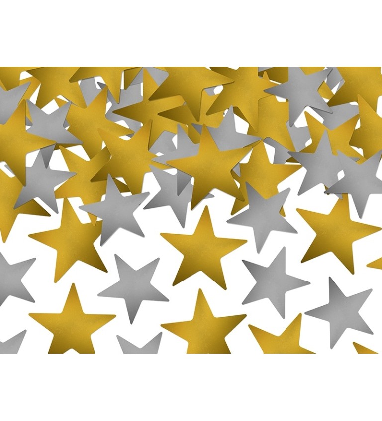 Konfety - Hvězdy, zlaté a stříbrné