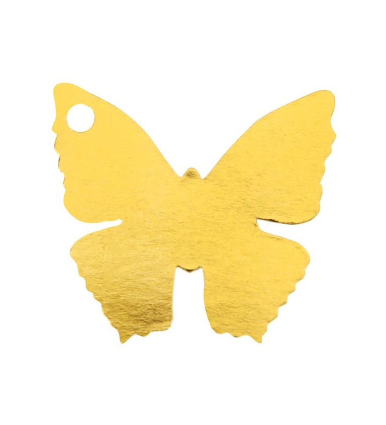 Jmenovky motýl - zlaté 10ks