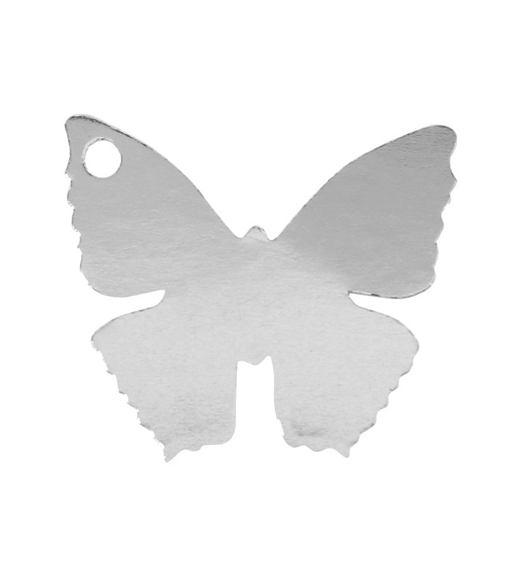 Jmenovky motýl - stříbrné 10ks