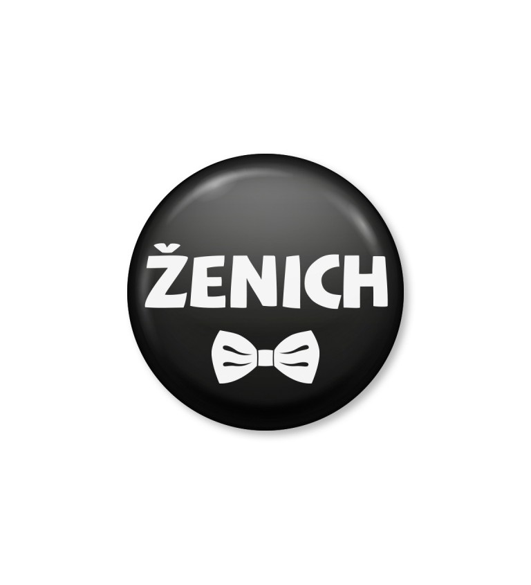 Placka Ženich černá - motýlek