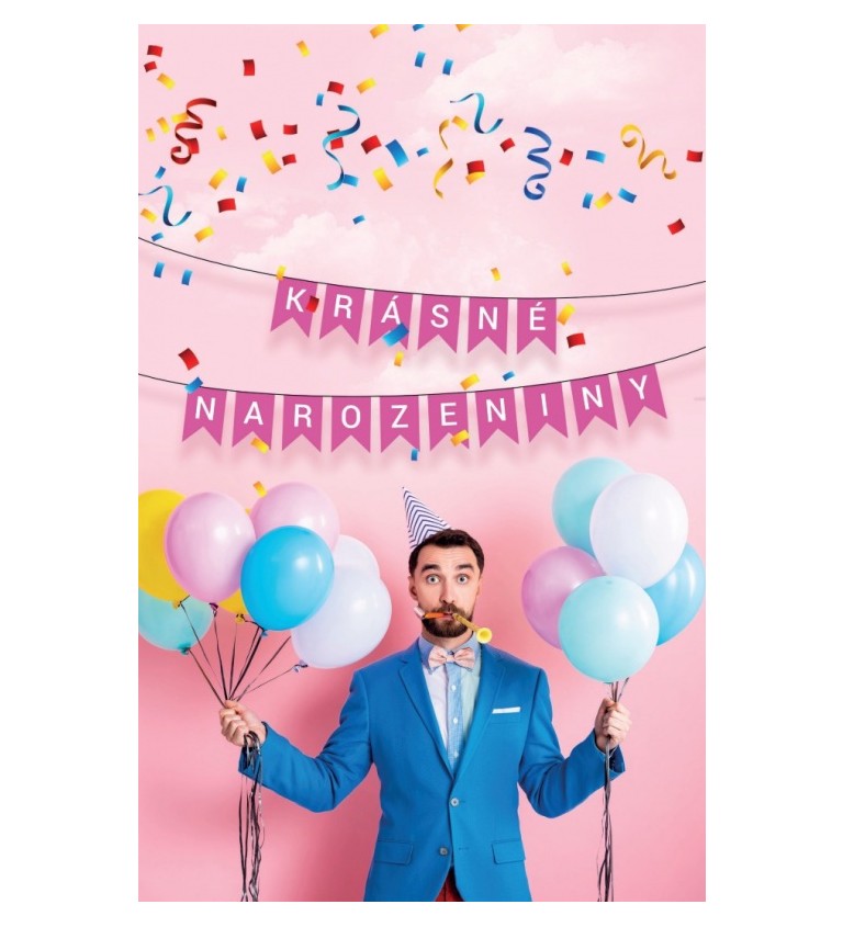 Růžová narozeninová girlanda