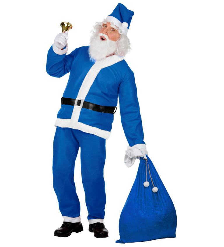 Pánský kostým Santa v modré barvě