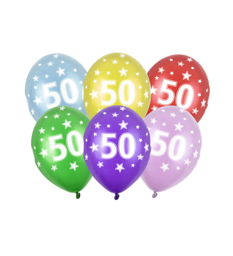 Balónek s číslem 50 (6ks)