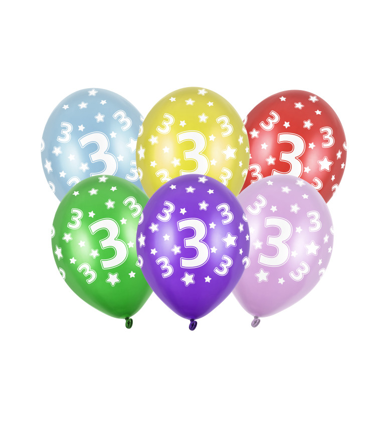Balónek s číslem 3 (6ks)