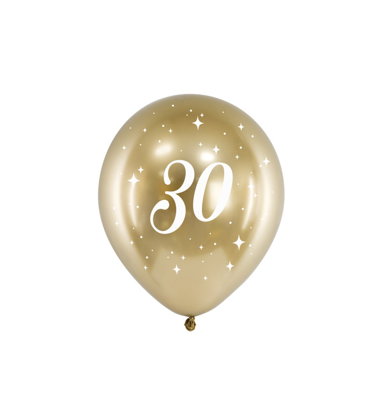 Zlaté lesklé balónky 30