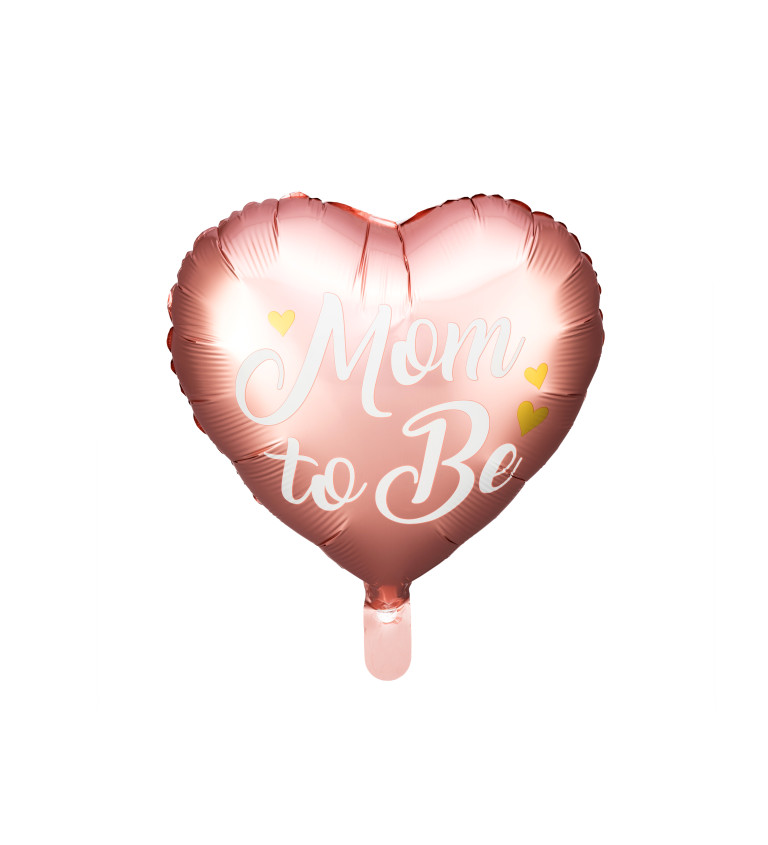 Růžový fóliový balónek Mom to be