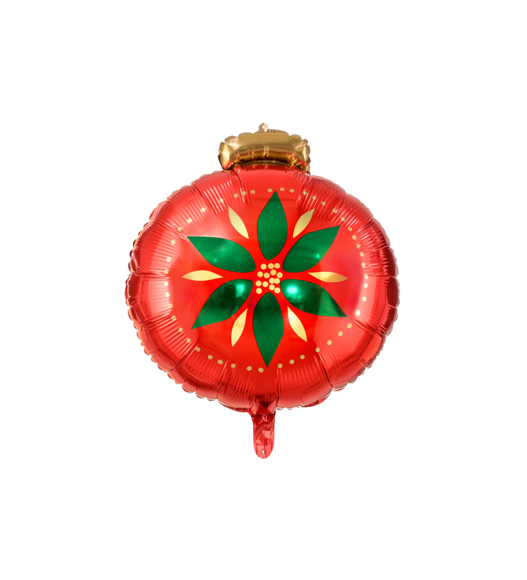 Fóliový balónek Červená vánoční ozdoba