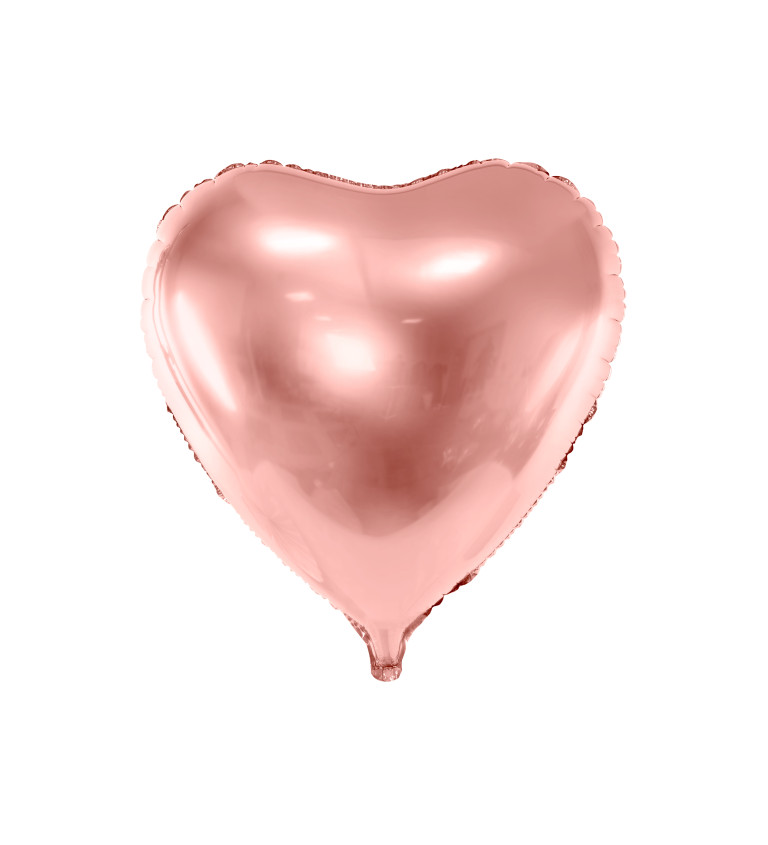 Rose gold fóliový balónek srdce