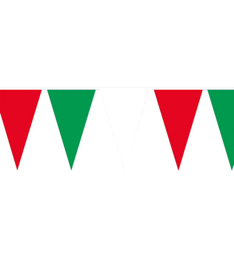 Girlanda zeleno-bílo-červená -vlaječky