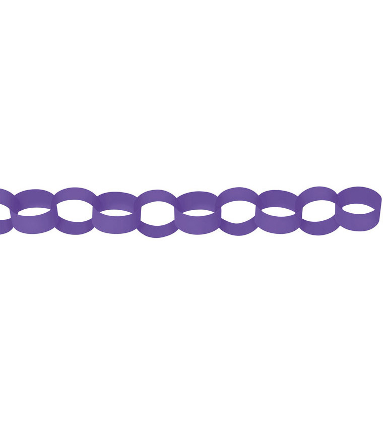 Girlanda - fialový papírový řetěz