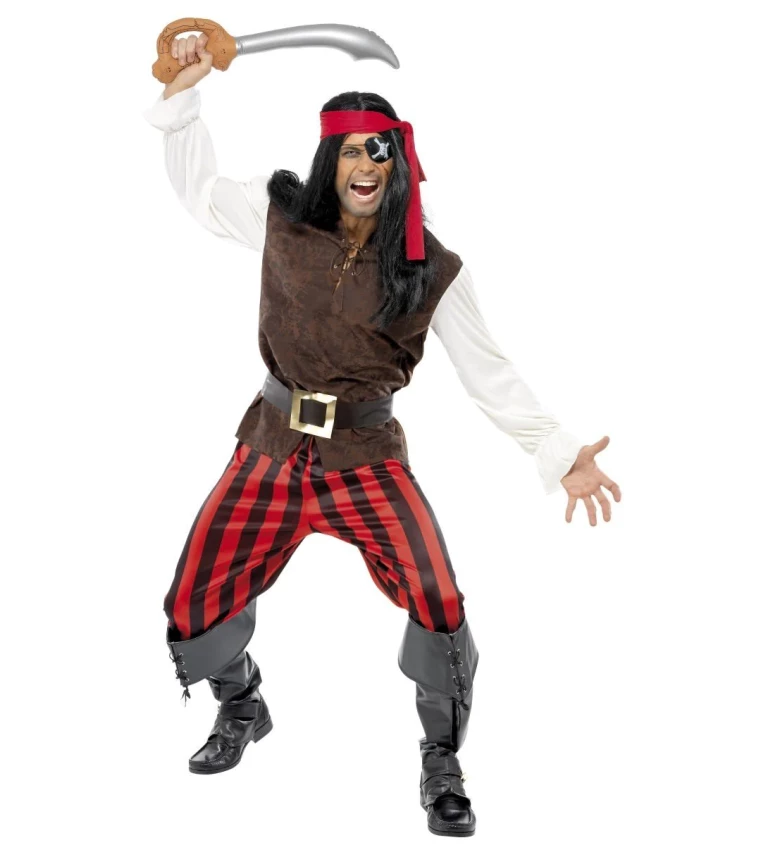 Kostým Pirát - pruhované kalhoty