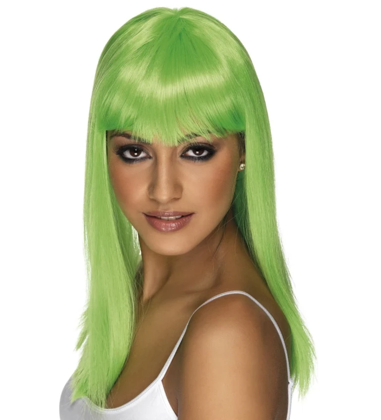 Paruka - Zelená, delší vlasy