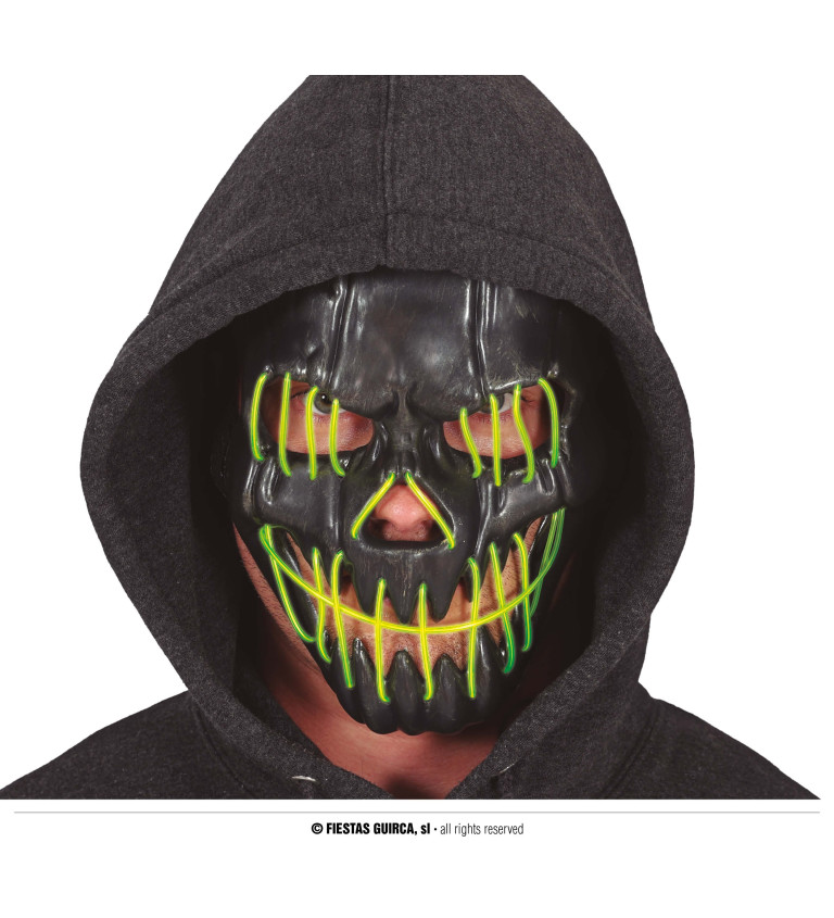 Svítící černá maska s úsměvem
