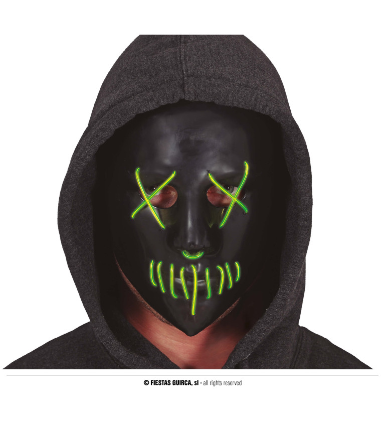 Černá svítící maska