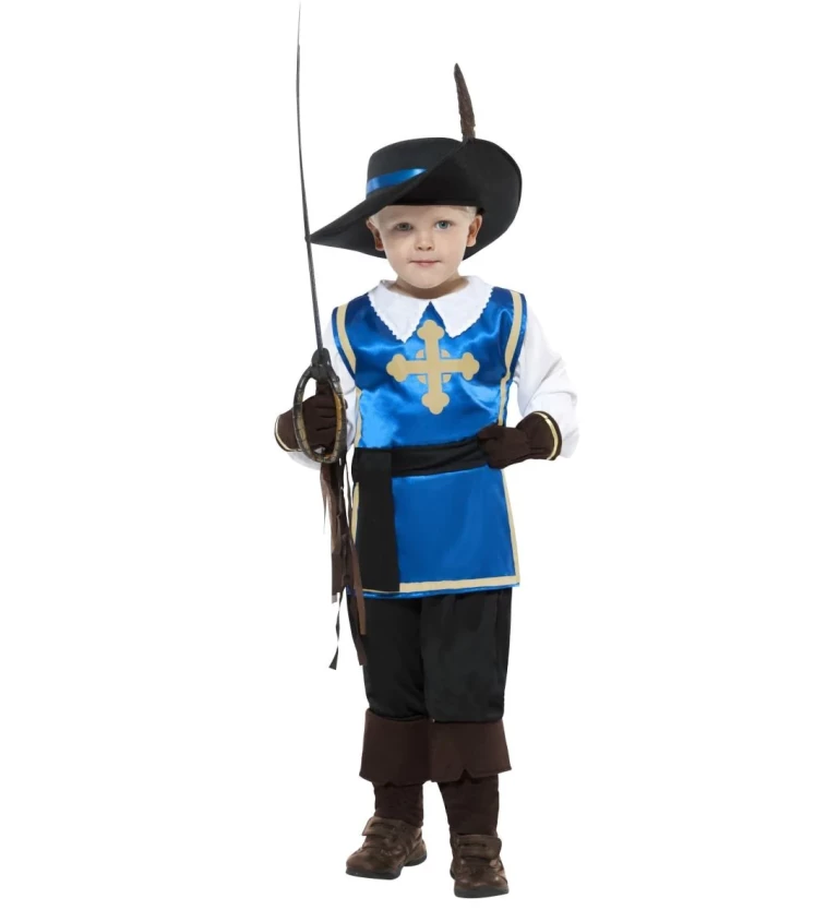 Dětský kostým - Mušketýr (modrý)
