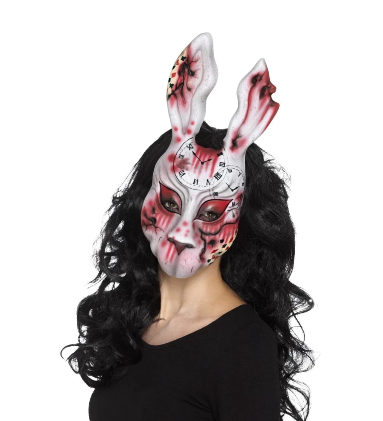 Halloweenská maska - strašidelný zajíc