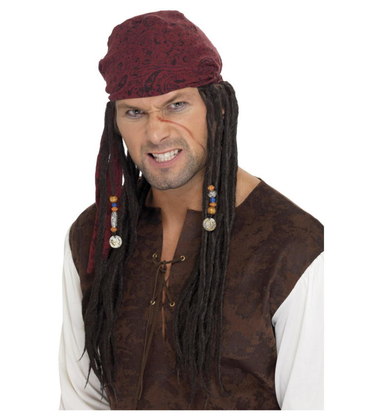 Pirátský šátek s dredy