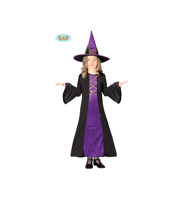 Dětský kostým- Čarodějka ( fialová)