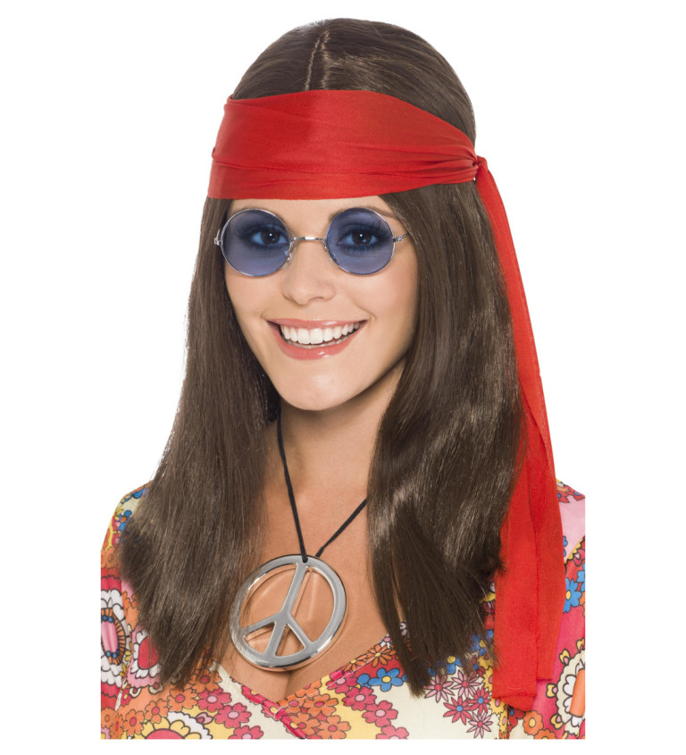 Sada - Hippie, šátek + brýle + medailon