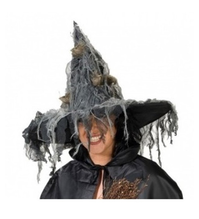 Super Deluxe čarodějnický klobouk - šedý