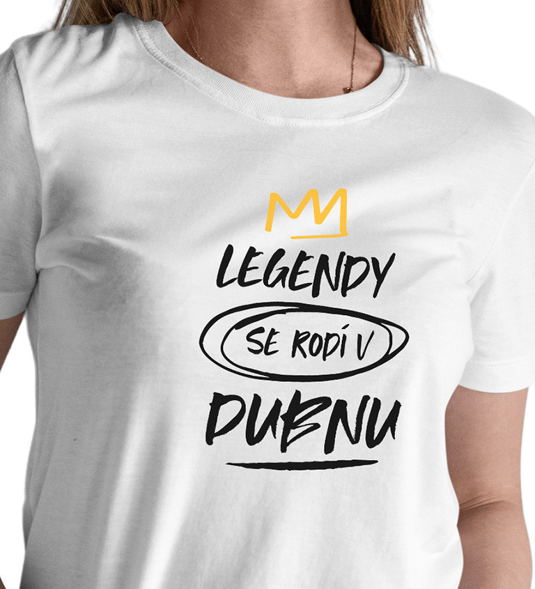 Dámské triko bílé - Legendy se rodí v dubnu