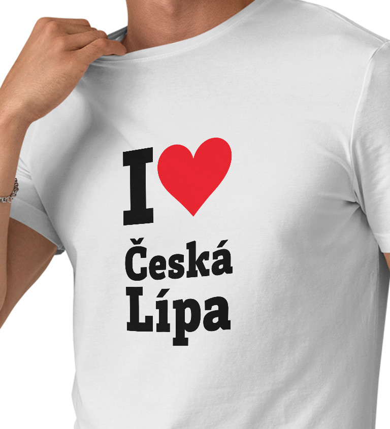 Pánské triko bílé - I love Česká Lípa