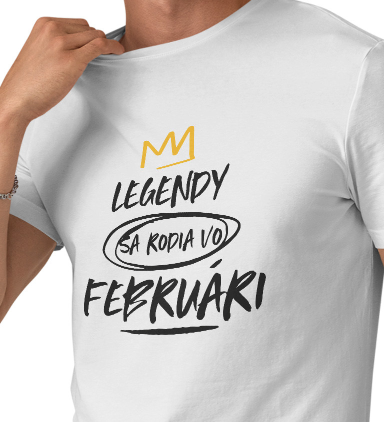 Pánské tričko bílé - Legendy vo februári