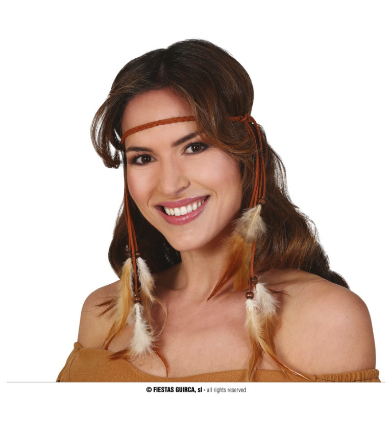 Indiánská čelenka - s pírky
