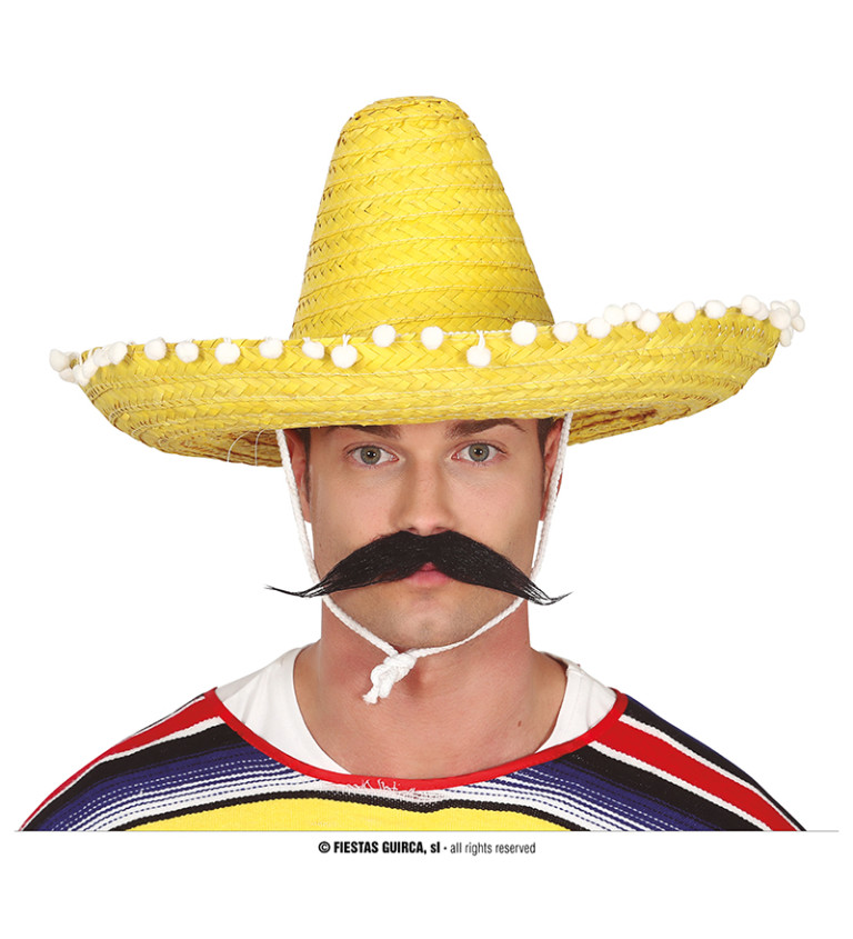 Mexický - žlutý slaměný klobouk