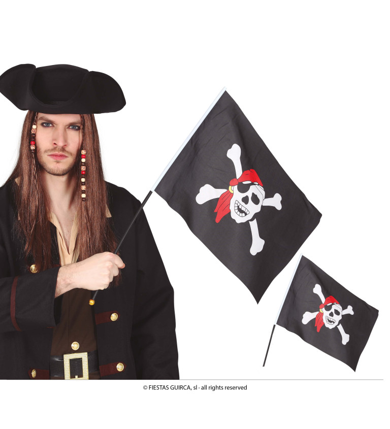 Pirátská - vlajka na tyči