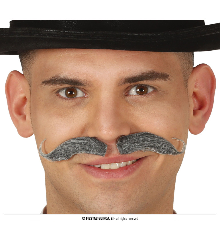 Šedý - bavorský knír