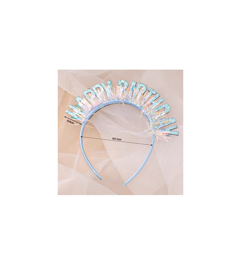 Happy birthday - čelenka modrá