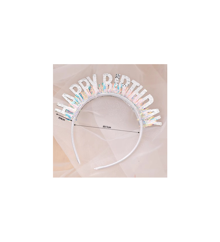 Happy birthday - čelenka duhová