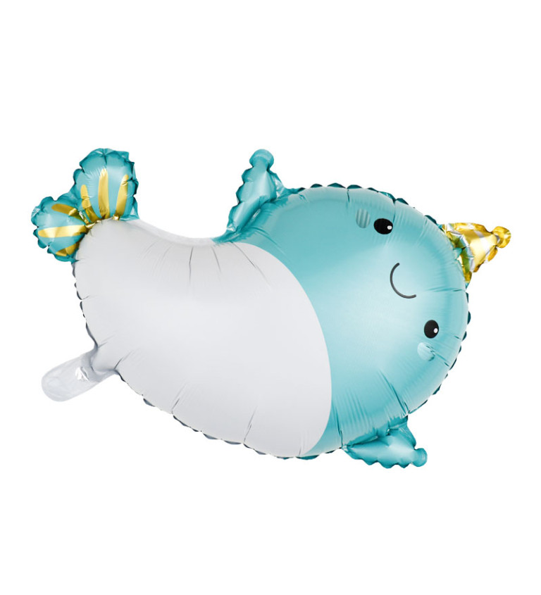 Fóliový balónek - Narval modrý