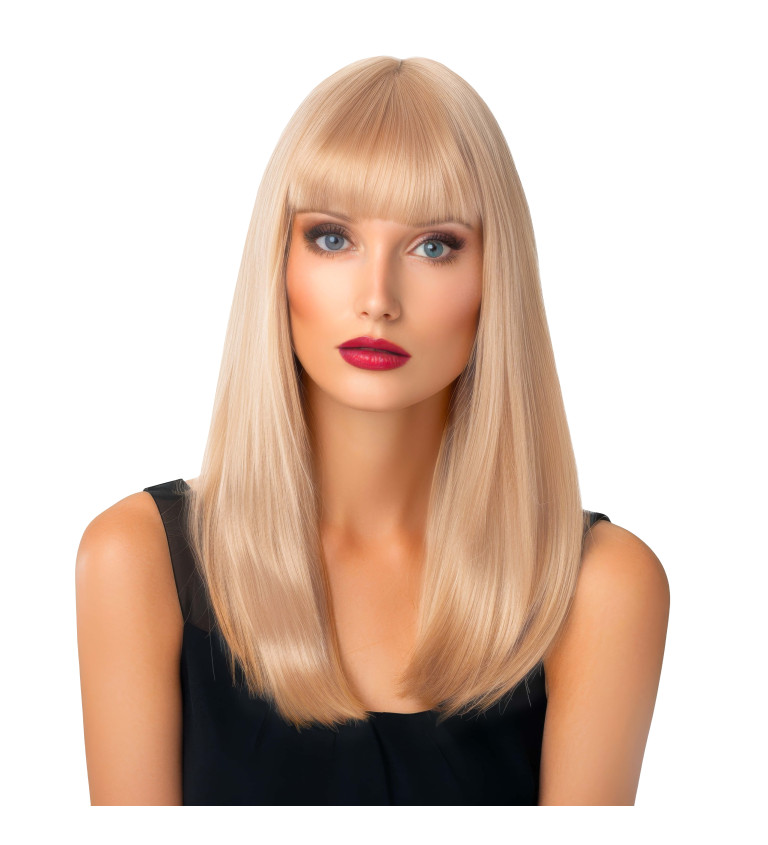 Paruka dámská rovná s ofinou, blond