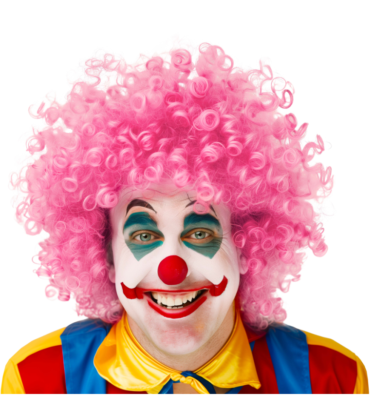 Paruka pánská afro, růžová