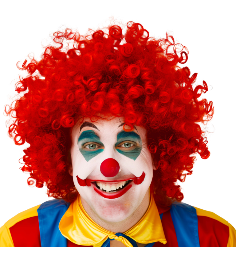 Paruka pánská afro, červená