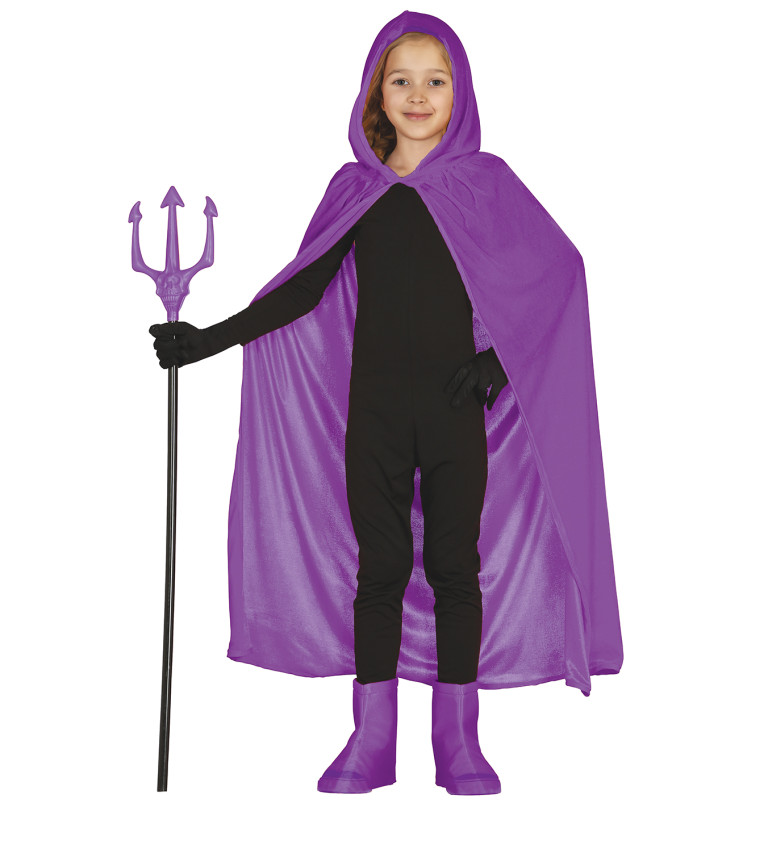 Fialový sametový plášť s kapucí