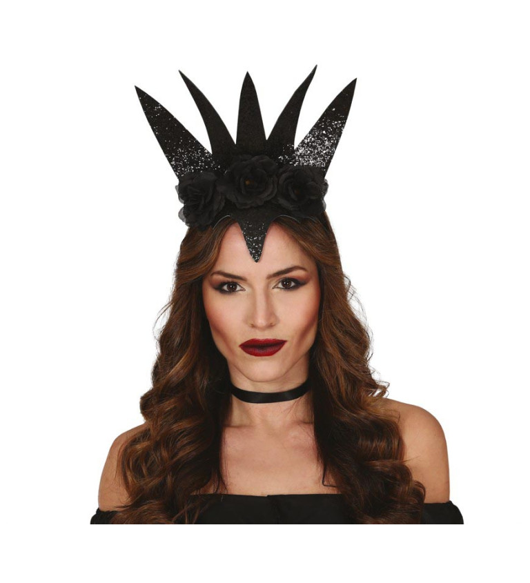 Černá královna s květinami